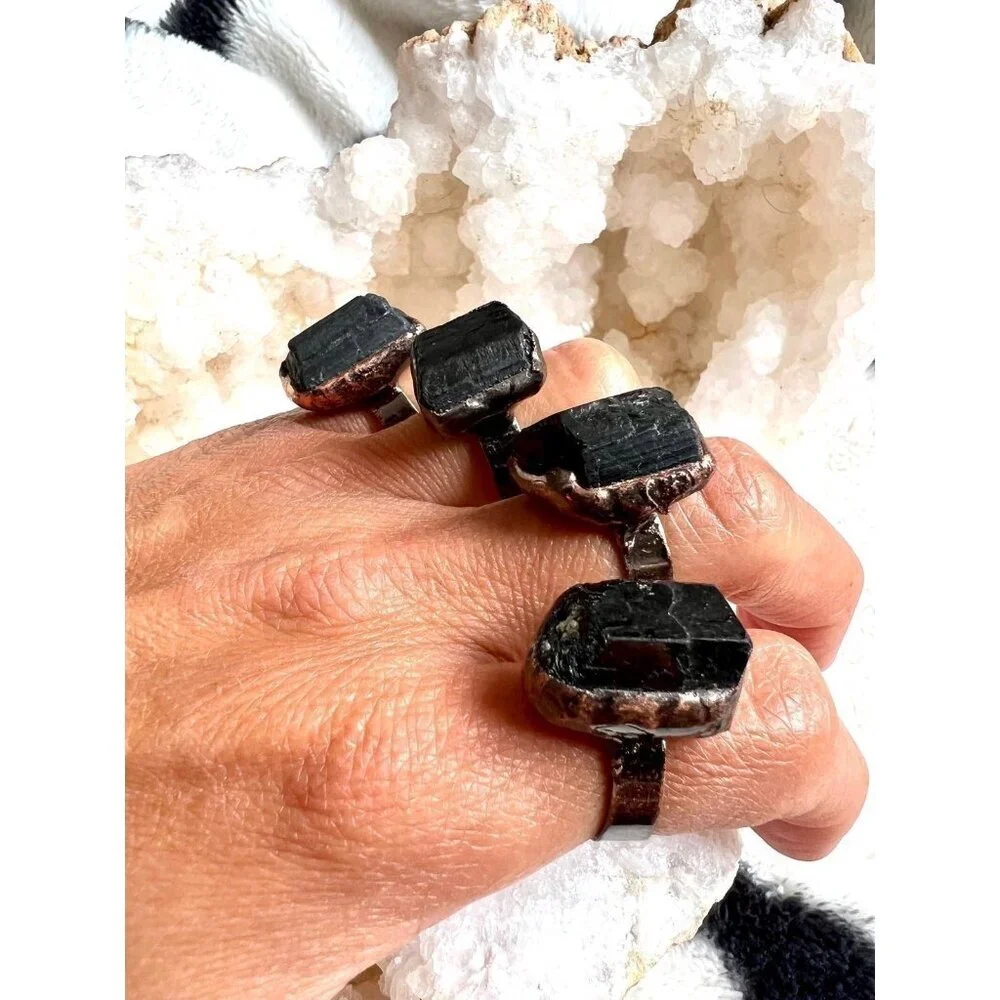 EMF Protection Black Tourmaline Ring